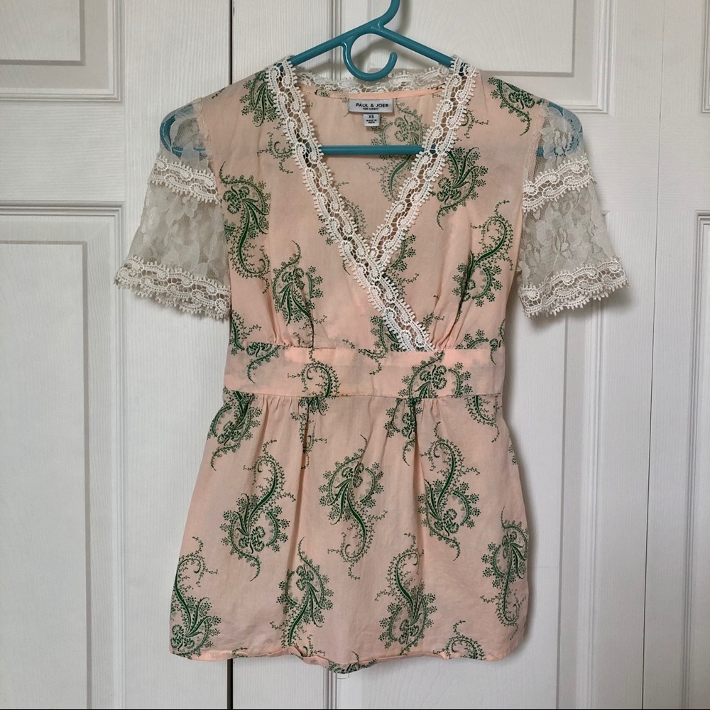 Paul & Joe for Target paisley lace wrap top XS